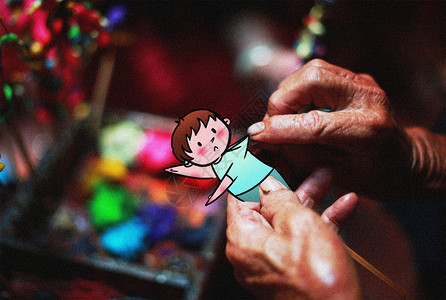 国外匠人捏娃娃创意摄影插画插画