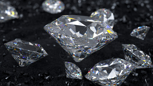 珠宝专柜晶莹剔透的钻石设计图片