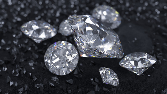 3d珠宝晶莹的钻石设计图片