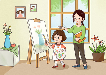 美术老师招聘儿童学画画插画