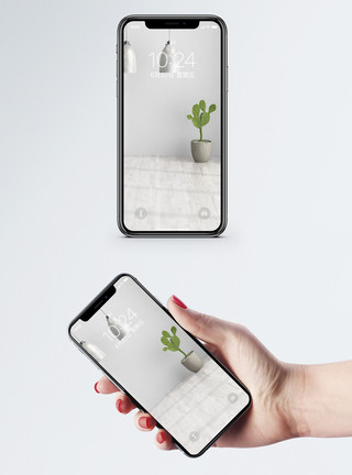 盆景绿色植物简约室内家居手机壁纸模板