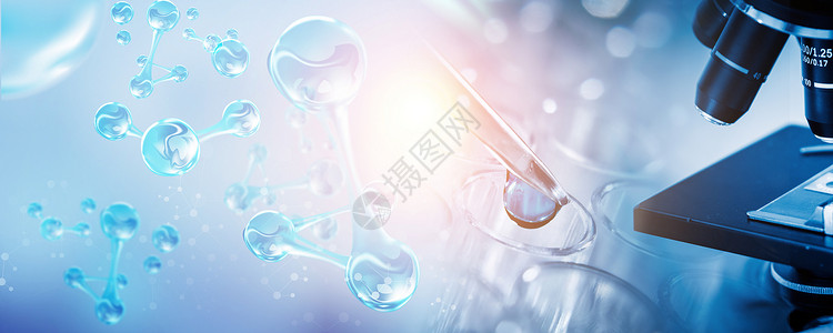蓝色之花素材医疗科技设计图片