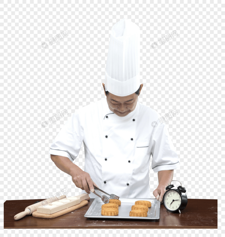 厨师做月饼图片