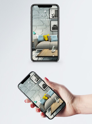 沙发手机北欧空间设计手机壁纸模板