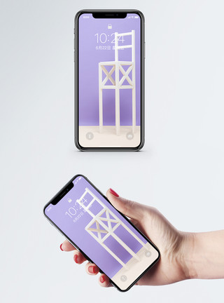 白色简洁授权书彩色背景椅子手机壁纸模板