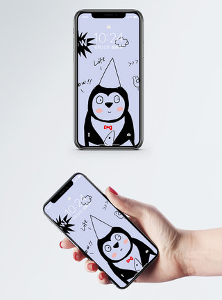 种地小企鹅小企鹅可爱卡通手机壁纸模板