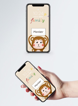 小猴子手机壁纸模板
