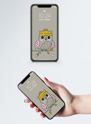 可爱猫头鹰猫头鹰手机壁纸模板