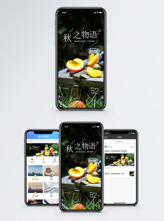 室内布景秋物手机海报配图模板