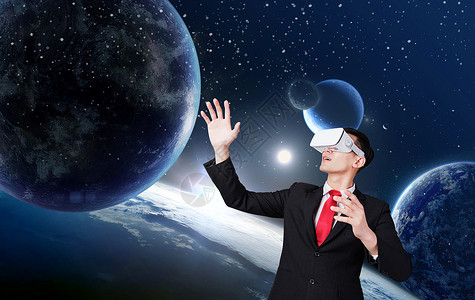 VR抚摸星空背景图片