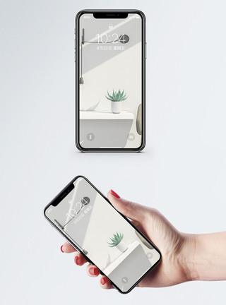 盆景绿色植物植物装饰手机壁纸模板