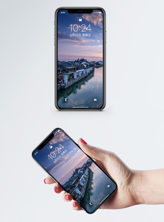 水乡美景小桥古镇手机壁纸模板