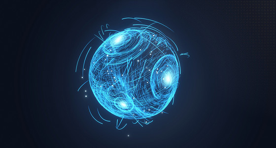 粒子科幻光球背景图片