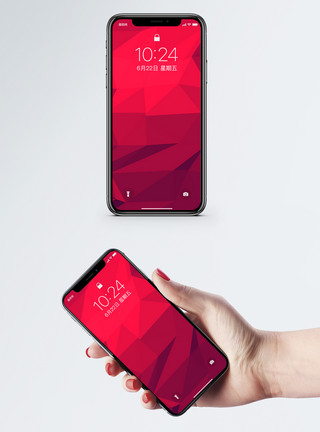 红色精神红色色块手机壁纸模板