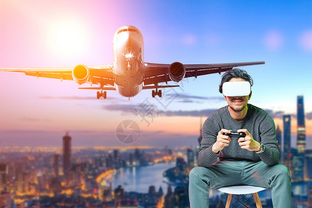 航空体验VR虚拟游戏设计图片