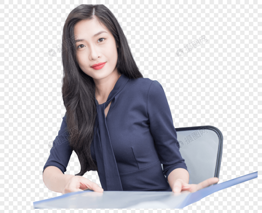 办公室里工作的商务女职员图片