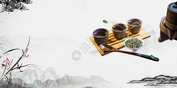 茶与养生素材中国风茶背景设计图片