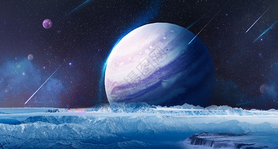 藏王冰和月亮创意星空场景设计图片