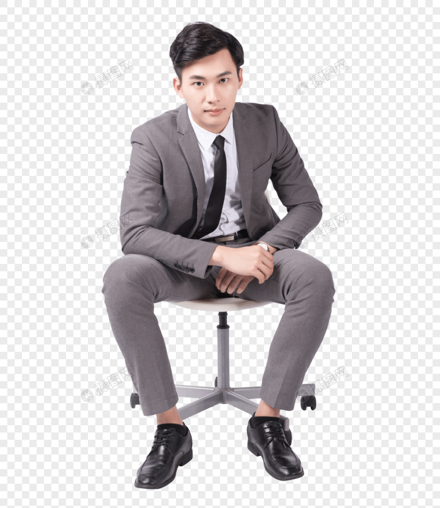 商务人士坐在椅子上图片