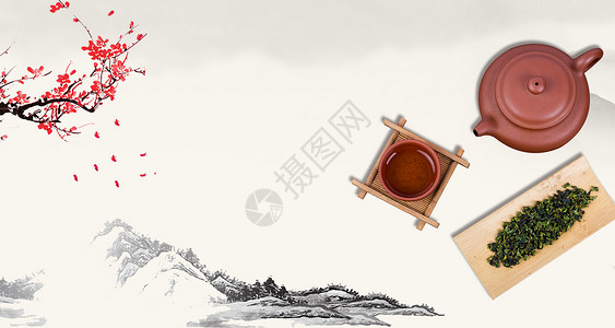 中国饮食茶与饮食健康设计图片