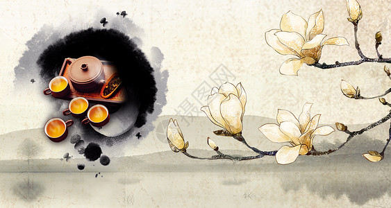 纯天然黄菊茶文化设计图片