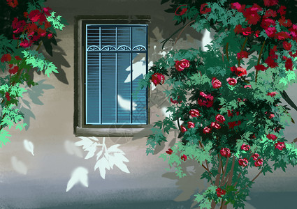 玫瑰窗窗插画