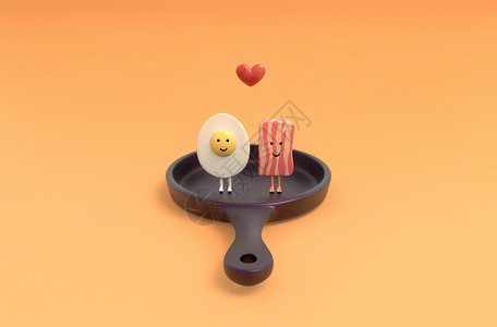 美式香肠创意香肠煎蛋设计图片