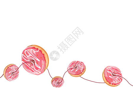 甜甜圈 手账食物背景图图片