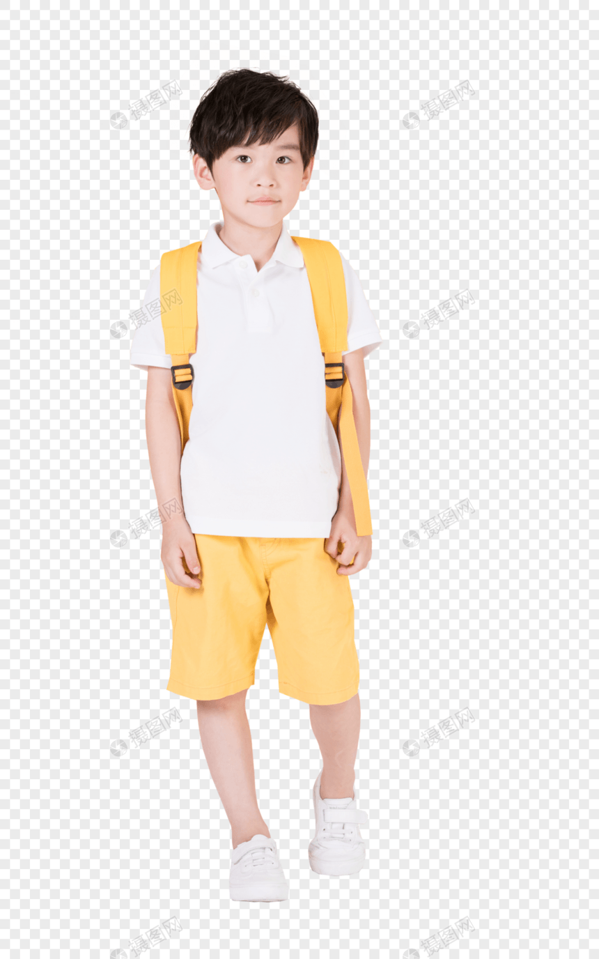 儿童教育背书包上学的小男孩图片