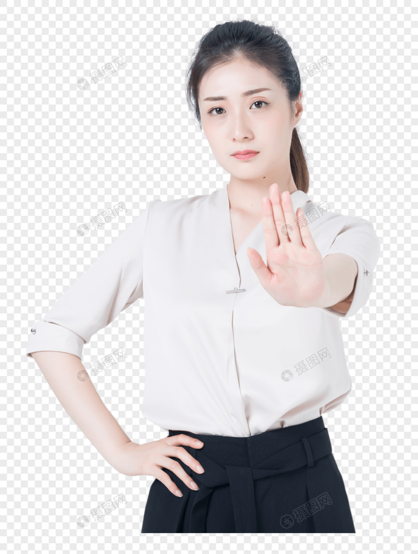 商务女性拒绝手势图片
