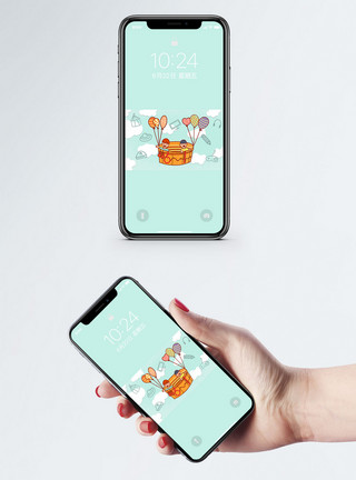 气球天空儿童气球手机壁纸模板