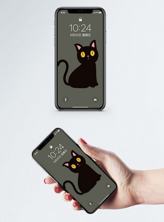 可怜的极好的可怜的小黑猫手机壁纸模板