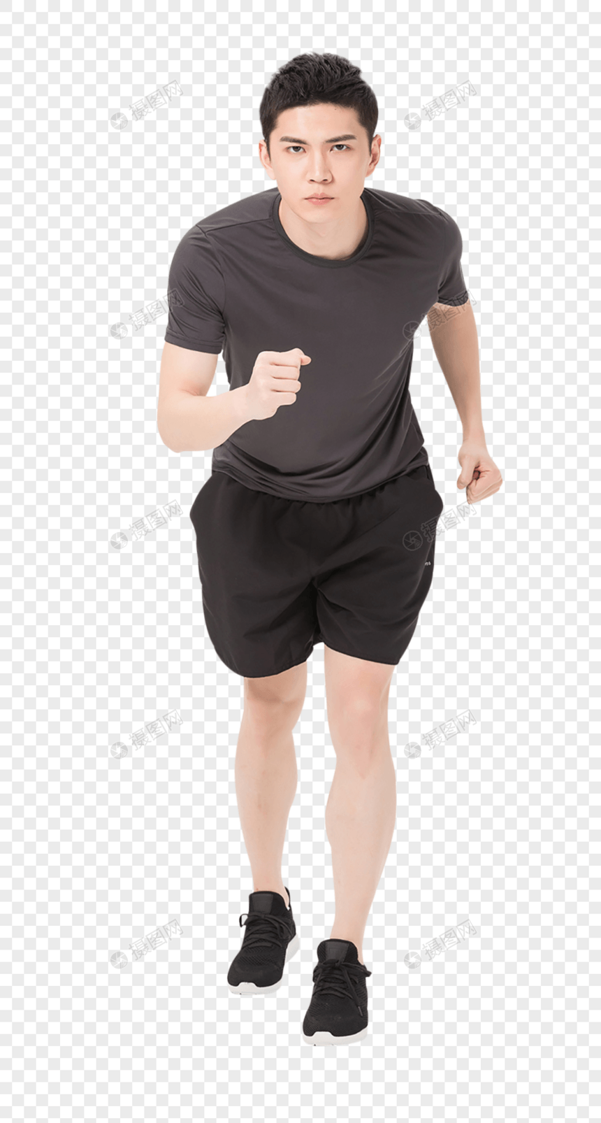 运动男性跑步赛跑动作图片