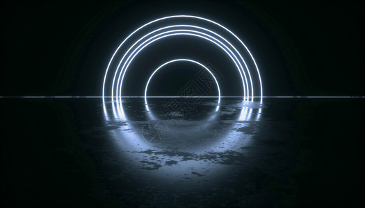 拱门元素科幻霓虹空间设计图片