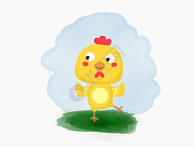 农村鸡可爱的母鸡插画