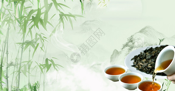 中国风湖水茶文化设计图片