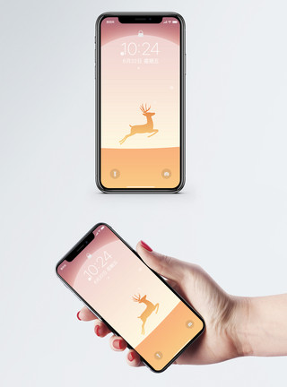 奔跑的小鹿小鹿系列手机壁纸模板