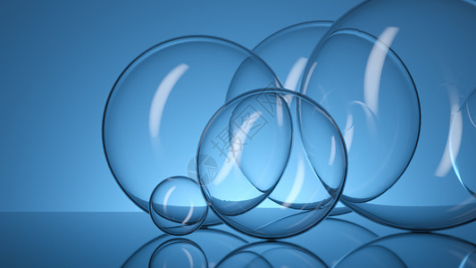 蓝色玻璃球玻璃球空间设计图片