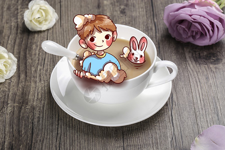芝士奶盖茶奶茶插画