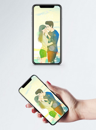 恋人浪漫情侣手机壁纸模板