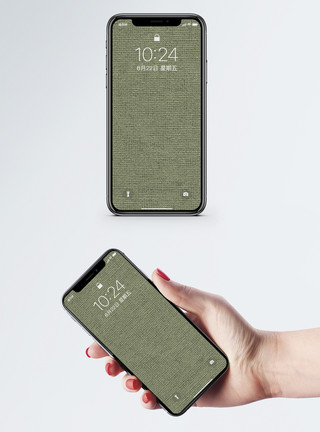 绿色布料亚麻底纹背景手机壁纸模板