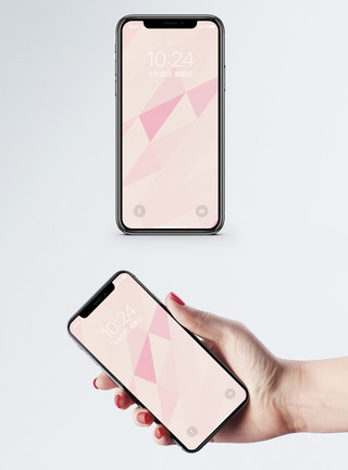抽象形状阴影粉色撞色背景手机壁纸模板
