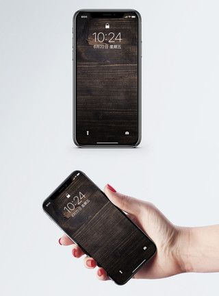 木锁黑色木背景手机壁纸模板