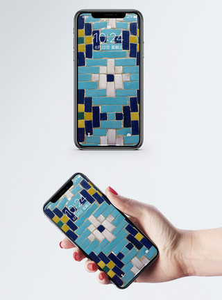 抽象神秘背景蓝色方格背景手机壁纸模板