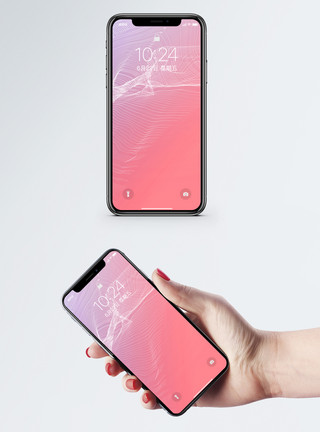 粉色科技雾状科幻线条手机壁纸模板