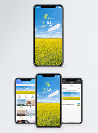 油菜田遇见美好手机海报配图模板