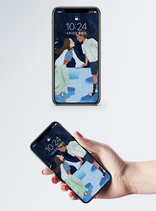两人素材情侣手机壁纸模板