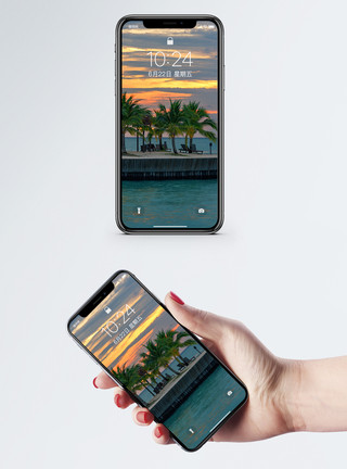 度假沙滩小岛休闲手机壁纸模板