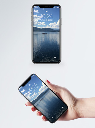美丽白云美丽的泸沽湖手机壁纸模板