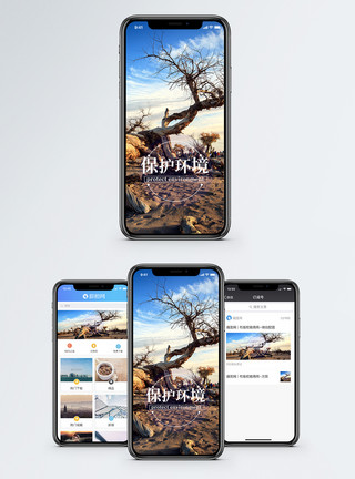 西北荒漠保护环境手机海报配图模板